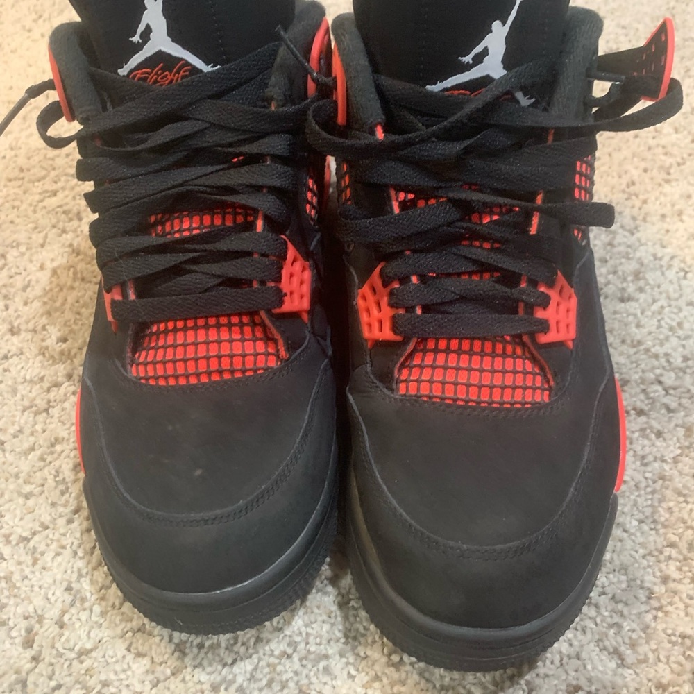 Jordan Men's Black and Red Mesh Sneakers